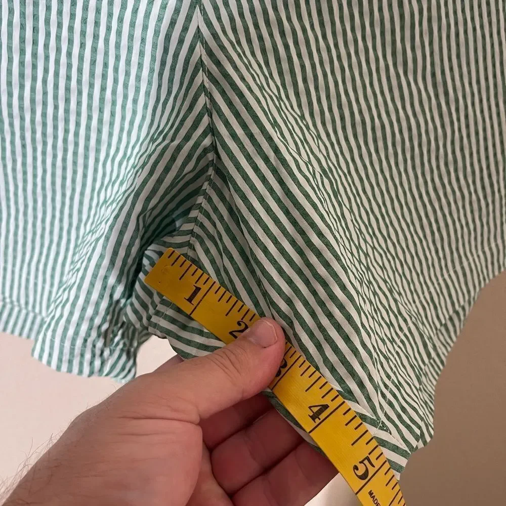 GAP Green and White Striped Men's Swim Board Shorts